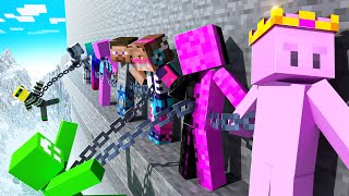 I Chained 9 YouTubers Together in Minecraft