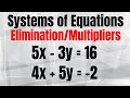 Solving Systems of Equations with Elimination and Multipliers