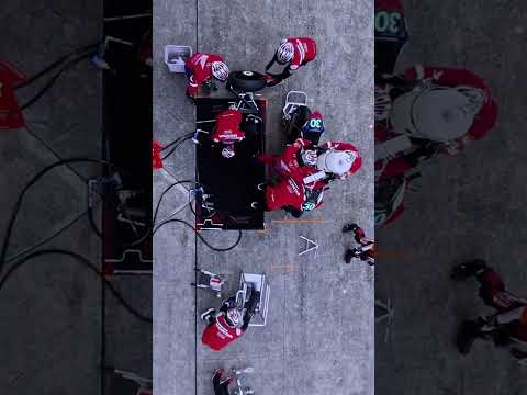 Just before night falls, the teamwork never stops.