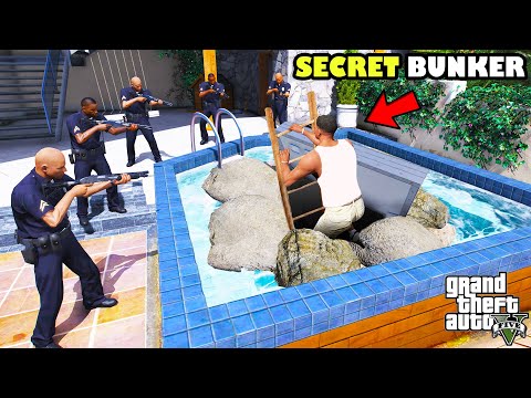 Franklin Build HIDDEN SECRET BUNKER Inside Swimming Pool In GTA 5 | SHINCHAN and CHOP