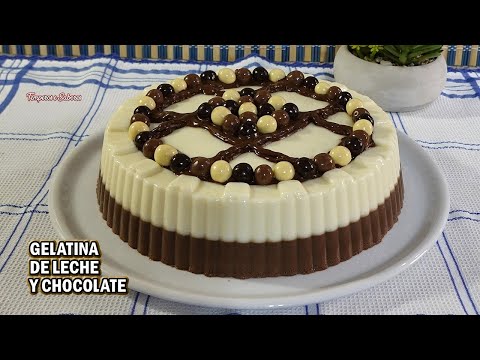 GELATINA DE LECHE Y CHOCOLATE POSTRE DELICIOSO LINDO FÁCIL SIN COCINAR NADA Y SOLO 5 INGREDIENTES