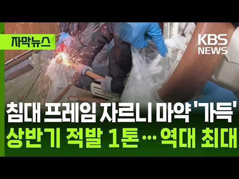 [자막뉴스] 침대 프레임 자르니 마약 '가득'…상반기 적발 1톤, 역대 최대 / KBS 2026.07.23.