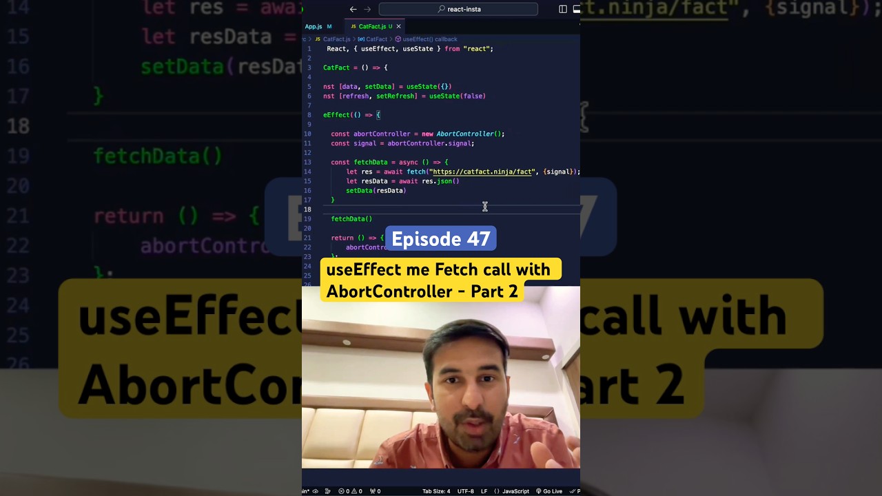 Fetch call with AbortController explained 😎 #reactjs -#reactjstutorial