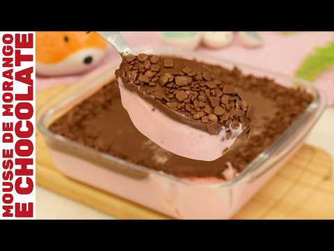 MOUSSE DE MORANGO FÁCIL E IRRESISTÍVEL - Apenas 4 Ingredientes | SEM gelatina e chantilly!