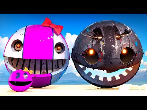 PACMAN & ROBOT PACMAN VS CARTOON CAT & MONSTER PACMAN 156