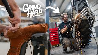 Building Bison Boots For 'Grind Hard Plumbing CO'