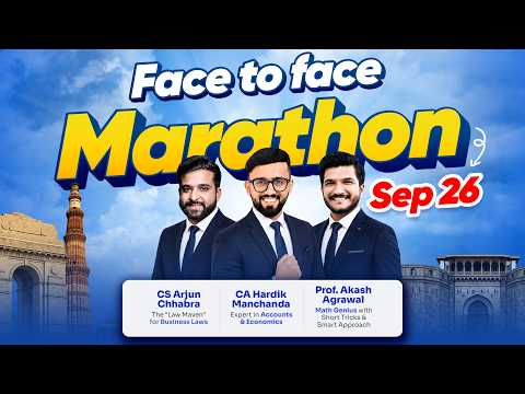 1 Day - 40+ Marks ki Revision | CA Foundation Sep 26 - Offline Marathon | CA Hardik Manchanda |