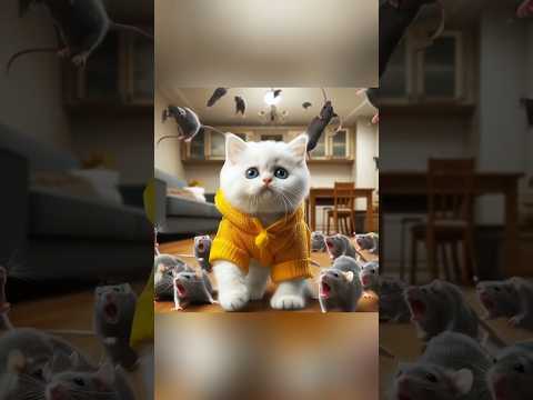 adek di kejar banyak tikus #kucing #cat #funny #shorts