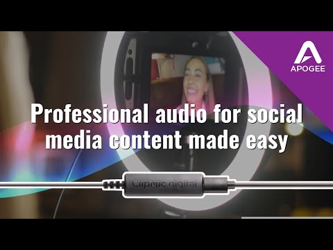 Professional audio recording made easy for social media content creation with Apogee ClipMic digital