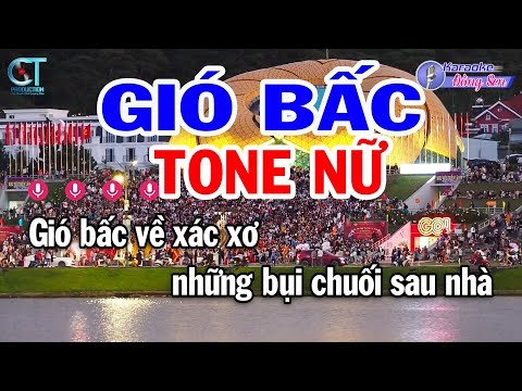 Karaoke Gió Bấc Tone Nữ ( Dm ) Nhạc Sống Mới || Karaoke Đồng Sen