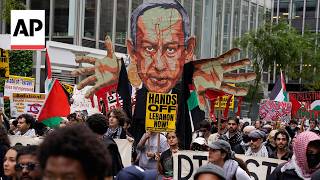 YouTube video thumbnail: Netanyahu's Appearance at UN General Assembly met by Protests in New York
