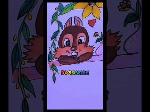 How To Draw flowers and Squrrel//Simple drawing// Easy flowers drawing #art #shorts #short #drawing.