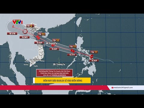 Đêm nay (26/9), bão Bualoi sẽ vào biển Đông | VTV24