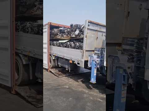 Loading of auto parts container #autoparts