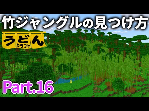 【マイクラ実況】竹ありのジャングルバイオームを見つける方法を教えます【ウドンクラフト】#16