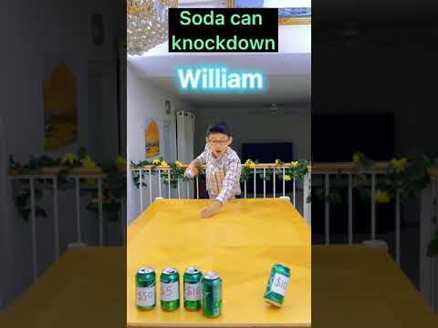 Soda can knockdown challenge!💰💵💰