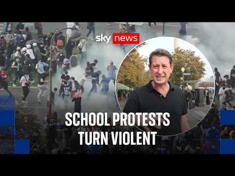 Tear gas fired as students clash with police in Paris