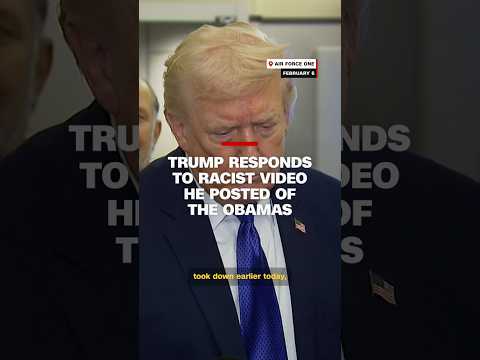 Trump responds to racist video he posted of the Obamas