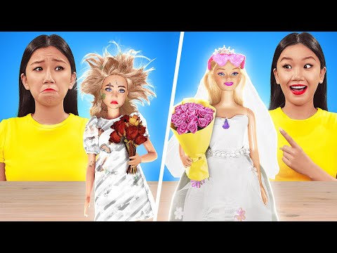 Wedding Makeover for Barbie 💍 Makeup and Clothes Hacks for my Doll by 123 GO!