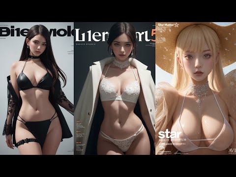 Fashion Magazine | girl lookbook |  | 황금 속옷| 画像生成 |golden underwear  look 수영복 룩，AI ART， LOOKBOOK