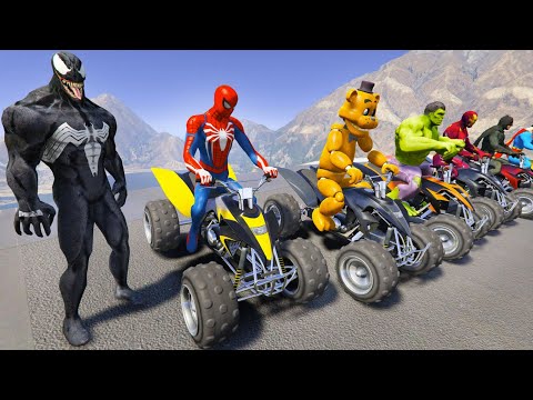 GTA V SPIDER-MAN 2, FIVE NIGHTS AT FREDDY'S, BATMAN SUPERMAN STREET BLAZER CHALLENGE - GTA 5 MODS