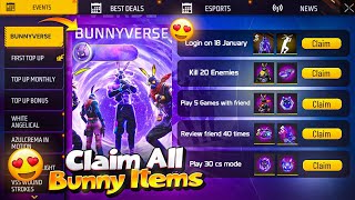 BUNNY BUNDLE🔥REWARDS FREE FIRE | FREE FIRE BUNNY BUNDLE | FREE FIRE NEW EVENT