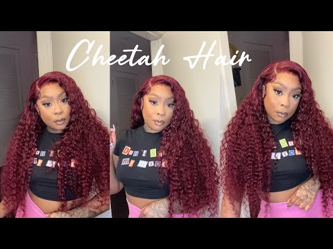 BOMBSHELL WAVY 99J HAIR!! Affordable 30 Inch 13X6 Lace Wig | Cheetah Hair