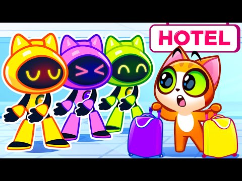 The Robot Hotel | Family Vacation | Airplane Safety Tips | + More Stories for Kids | Purr-Purr