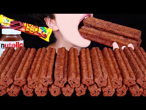 ASMR CHOCOLATE ICE CREAM NUTELLA DESSERT MUKBANG 초콜릿 아이스크림 먹방 チョコレート アイスクリーム 咀嚼音 EATING SOUNDS