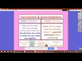 Drawing Conclusions and Generalizations