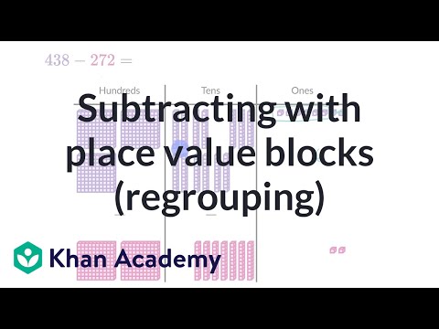 Subtracting with place value blocks (regrouping)