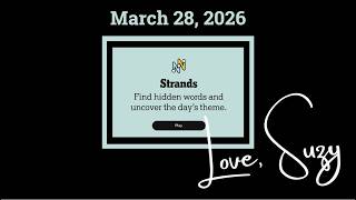 Strands Theme of the Day for March 28, 2026: Just write