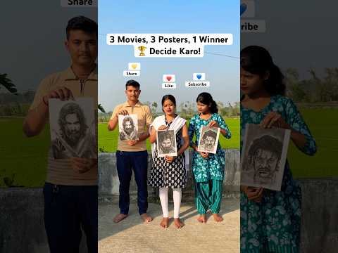 Pushpa vs Bahubali vs Chhaava 🔥 Charcoal Poster Art Battle #shorts