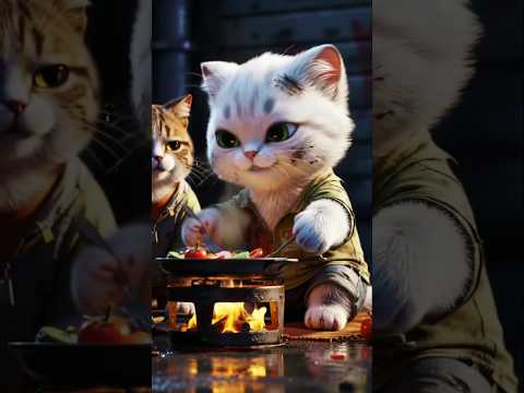 A poor kitten works hard for food #cat #shorts #catshorts #catbaby