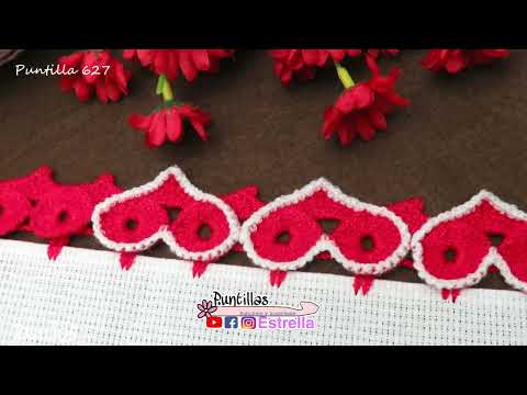 Puntilla de corazones  versión ZURDOS ♥️ no. 627 - Puntillas Estrella 🌟