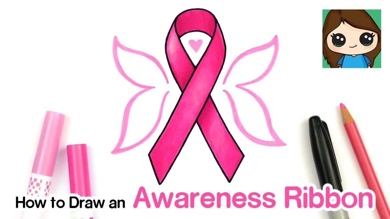 How to Draw an Awareness Ribbon Breast Cancer