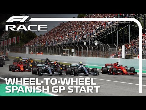 Hamilton, Bottas, Vettel Wheel-To-Wheel At The Start | 2019 Spanish Grand Prix