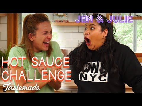 "How Hot Can We Go"" Hot Sauce Challenge I Jen & Julie