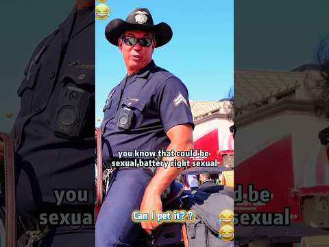 Can I pet it?? 🤣🤣 funny cop moments and funny animals🤣🤣 #funny #cops #police #animals