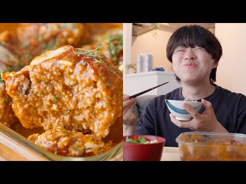 【レンチン10分】米粉ハンバーグが肉汁ドバッ！至福の休日Vlog