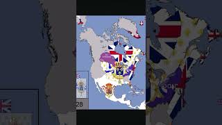 North America Timeline National Flags: 1690-1785 #history #countryballs #map #ww2
