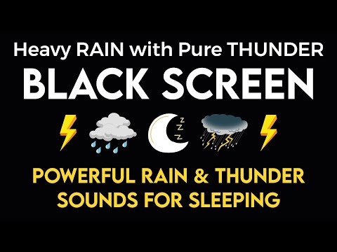 🔴 Powerful Rain & Thunder Sounds for Sleeping | Black Screen Rainstorm - Sleep Sounds #7