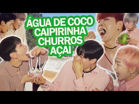 IDOLS COREANOS COMENDO COMIDA DE PRAIA DO BRASIL ft BLANC7