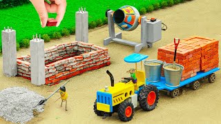 Top most Creative DIY House Construction with real Bricks & Concrete 🧱🏗️ | HP Mini DIY Tractor