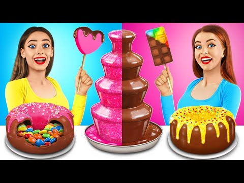 Tantangan Air Mancur Saus Coklat | Situasi Lucu Makanan Coklat oleh RATATA