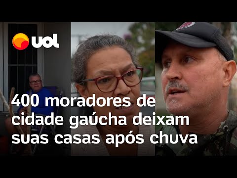 Após nova chuva, ao menos 400 moradores de cidade gaúcha deixam novamente suas casas