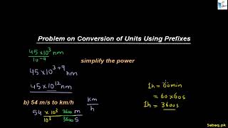 Problem on Conversion of Units Using Prefixes