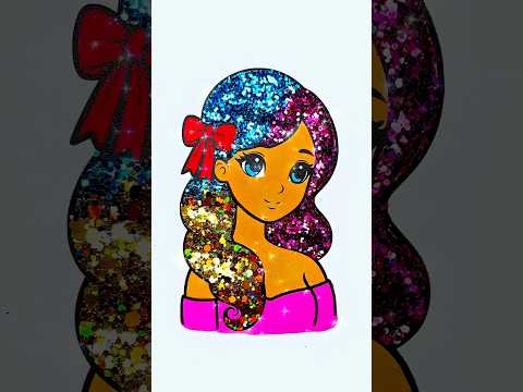 DIY glitter Princess new hairstyle red bow tie kids easy art #kids #princess #hairstyle #girl