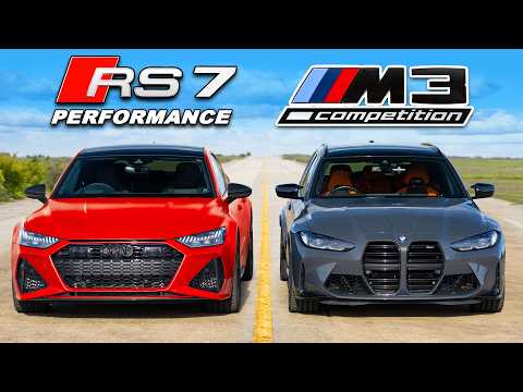 Audi RS7 vs. BMW M3: Drag Race Showdown