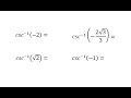 Inverse Cosecant Function Concepts